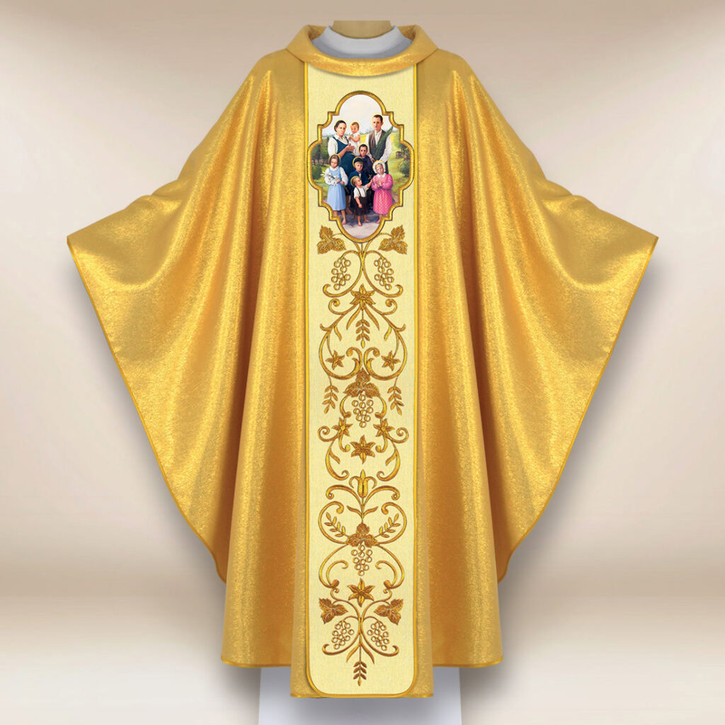 Chasuble avec l'image de la Famille Ulm