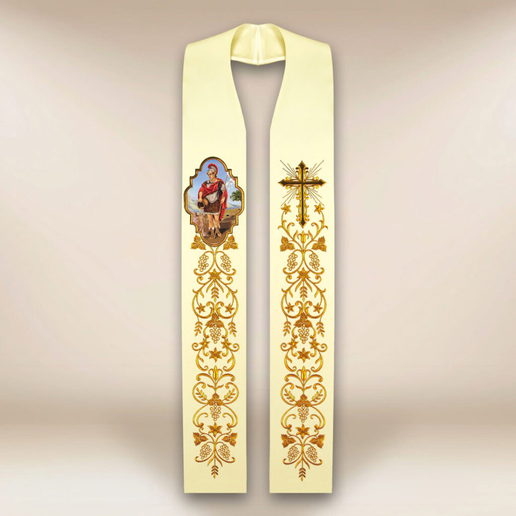 Étole avec l'image de Saint Florian
