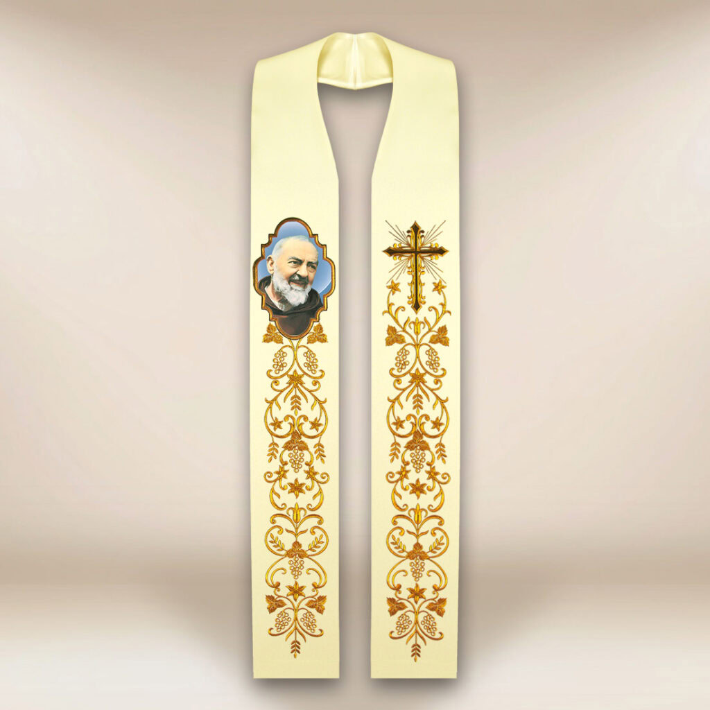 Étole avec l'image de Saint Padre Pio