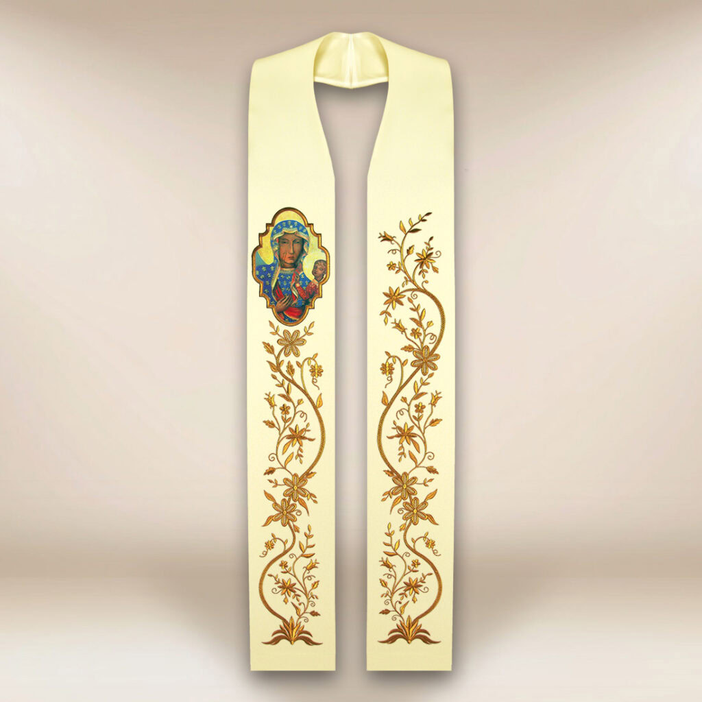 Étole avec l'image Notre-Dame de Czestochowa