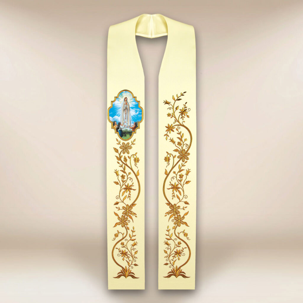 Étole avec l'image Notre-Dame de Fatima