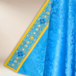 chape brodée mariale bleue