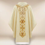 Chasuble liturgique Jésus Bon Pasteur brodée
