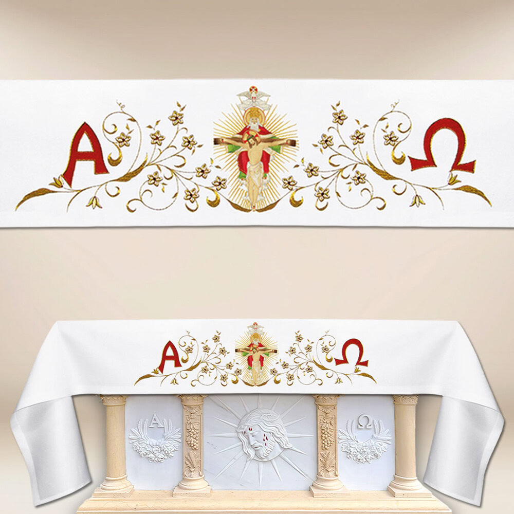 Nappe d’autel brodée Sainte Trinité