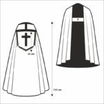 Chape liturgique brodée ecru avec le syNotre-Dameole IHS