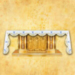 Nappe d’autel mariale brodée sur trois côtés 280x115cm