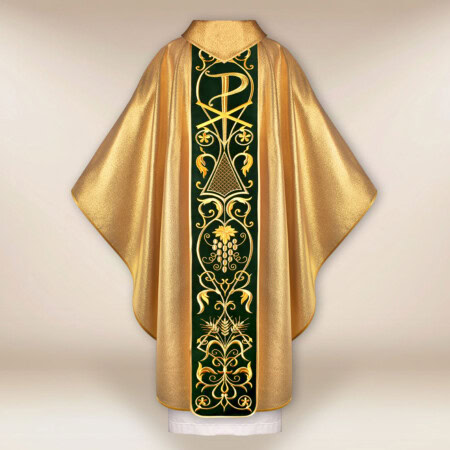 Chasuble avec ceinture en velours brodée Agneau
