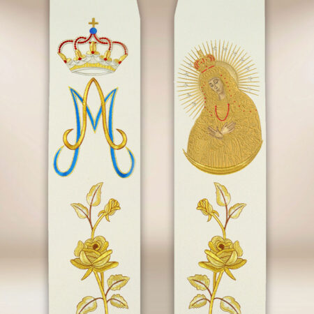 Étole brodée avec l'image Mère de Dieu d'Ostrobrama