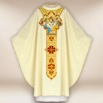 Chasuble brodée La Dernière Cène écru