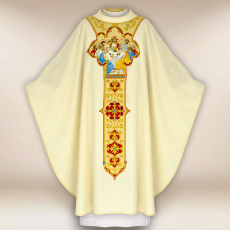 Chasuble brodée La Dernière Cène écru