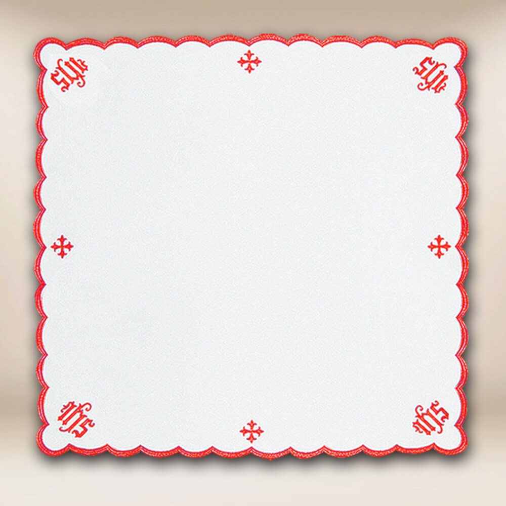 Serviette Brodée Rouge 110X110