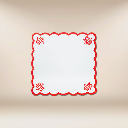 Serviette brodée Katedralny rouge 45x45