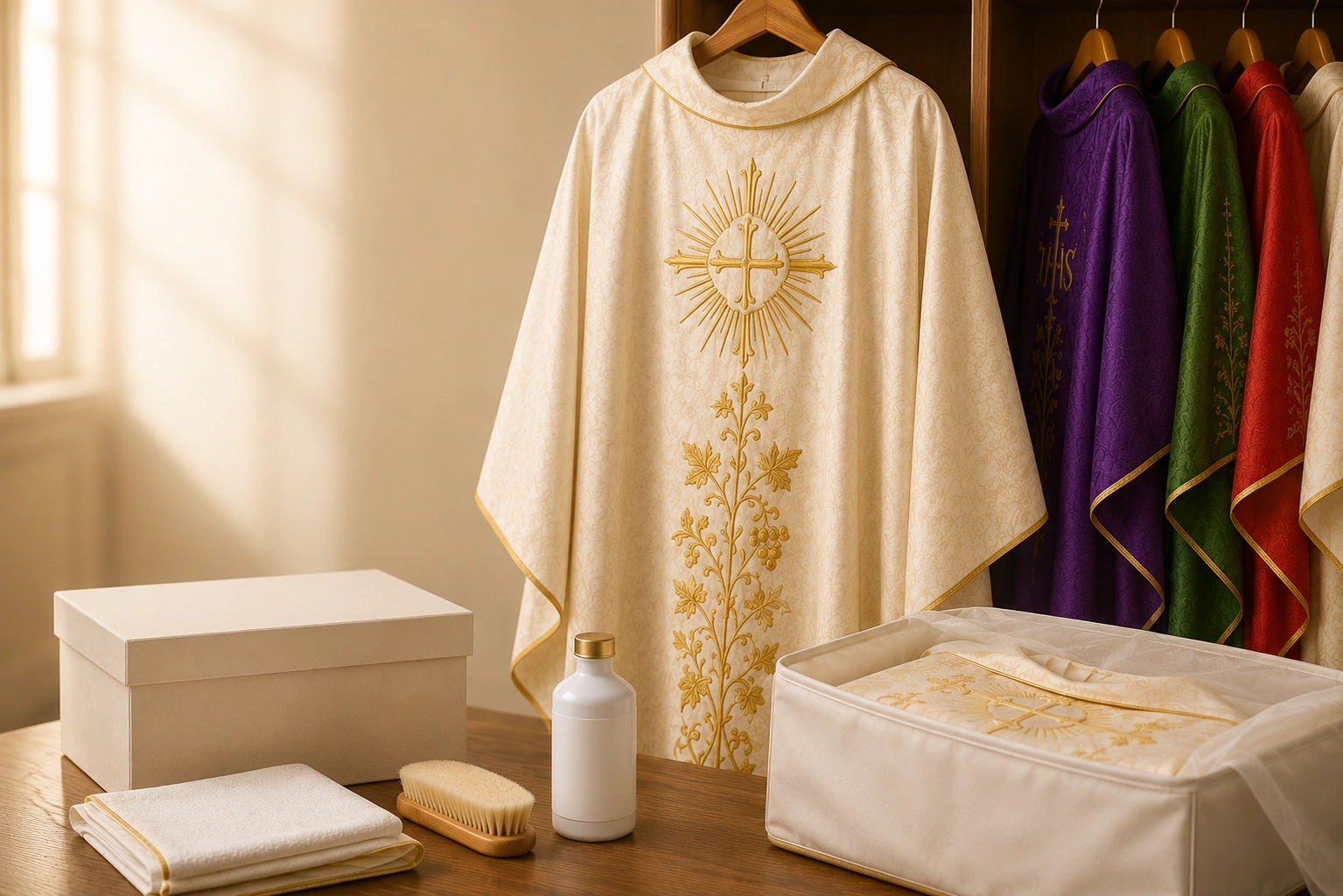 Comment entretenir les vêtements liturgiques ? Rangement, nettoyage et entretien