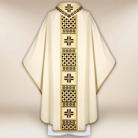 Chasuble liturgique écrue brodée