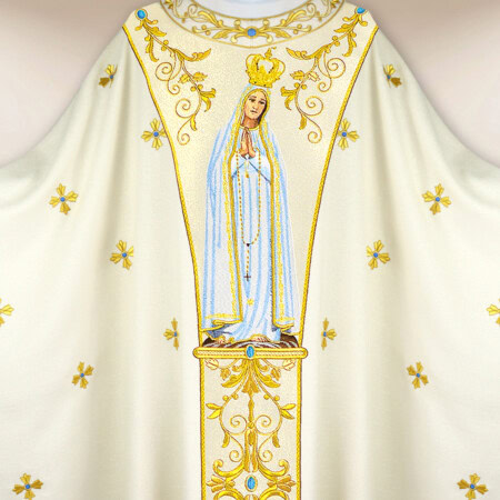 Chasuble brodée Notre-Dame de Fatima