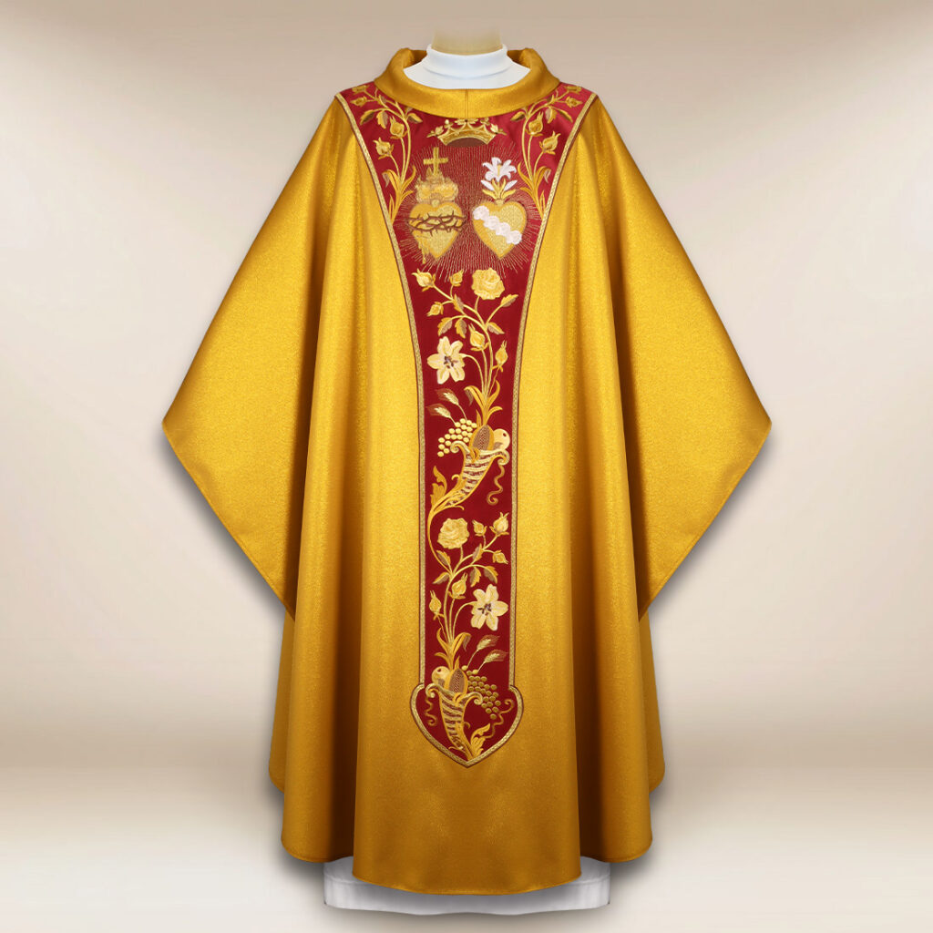 Chasuble liturgique Cœur de Jésus et de Marie