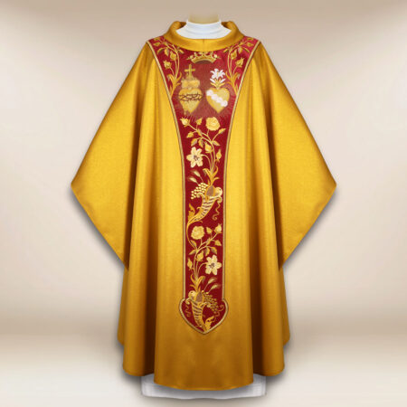 Chasuble liturgique Cœur de Jésus et de Marie