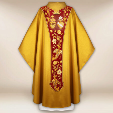 Chasuble liturgique Cœur de Jésus et de Marie