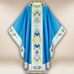 Chasuble mariale brodée bleue