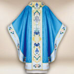Chasuble mariale brodée bleue