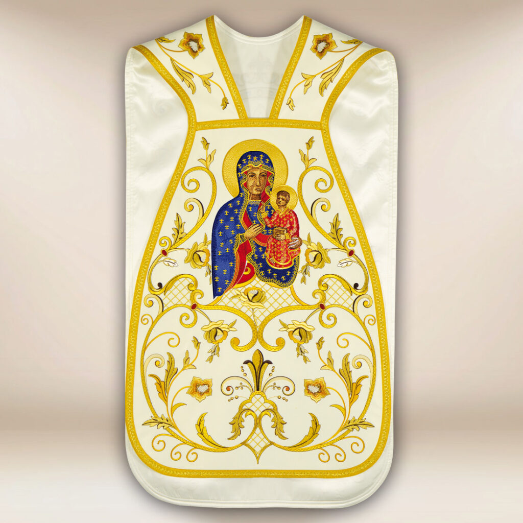Chasuble brodée romaine Notre-Dame Częstochowska Chasuble brodée romaine Notre-Dame Częstochowska