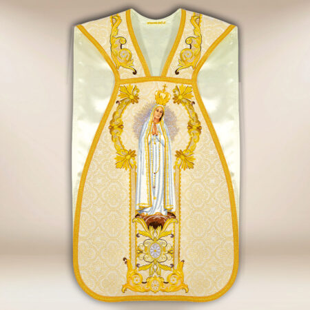 Chasuble brodée romaine Notre-Dame Fatimska
