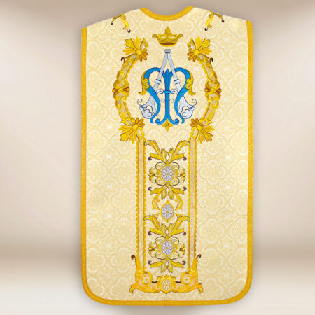 Chasuble brodée romaine Notre-Dame Fatimska