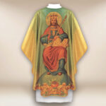 Chasuble dorée avec l'image du Christ Roi