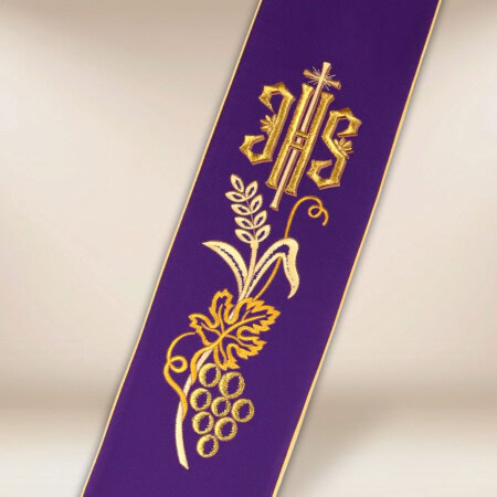 Étole brodée pour diacres violette