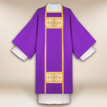 Dalmatique liturgique violette brodée