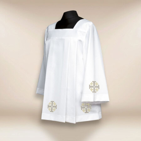 Surplis brodé Croix de Jérusalem dorées 164cm