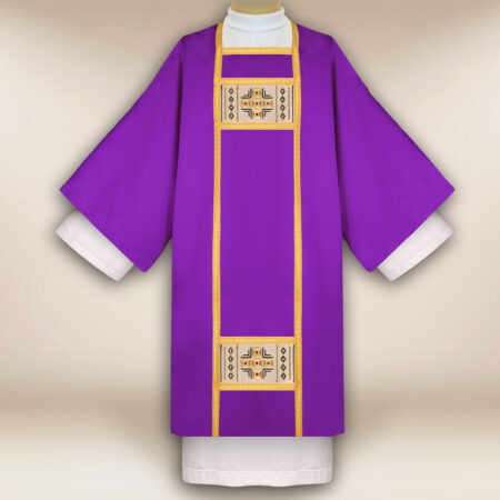 Dalmatique liturgique violette brodée