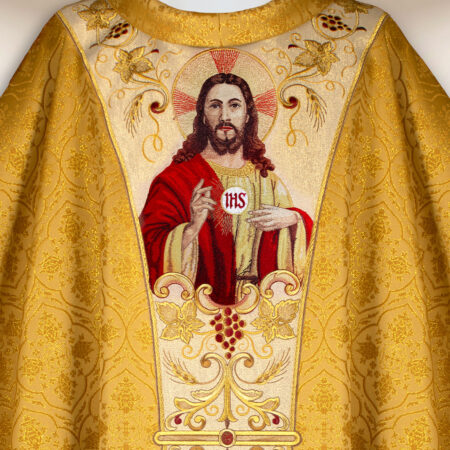 Chasuble liturgique avec Jésus-Christ