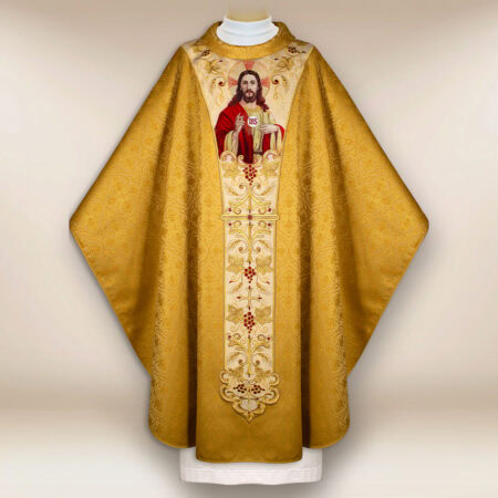 Chasuble liturgique avec Jésus-Christ
