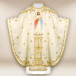Chasuble liturgique brodée Jésus Miséricordieux