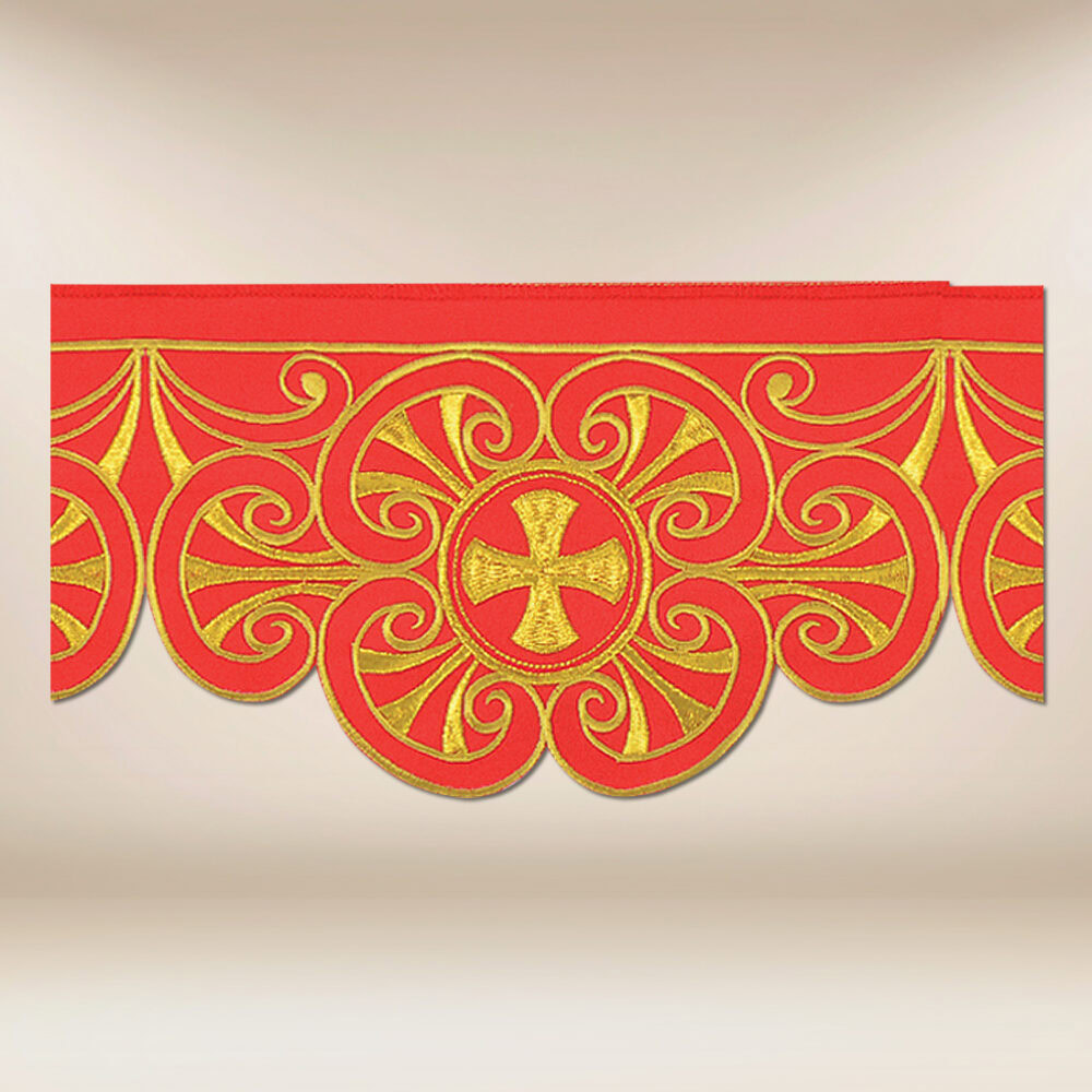 Dentelle brodée rouge 590cm
