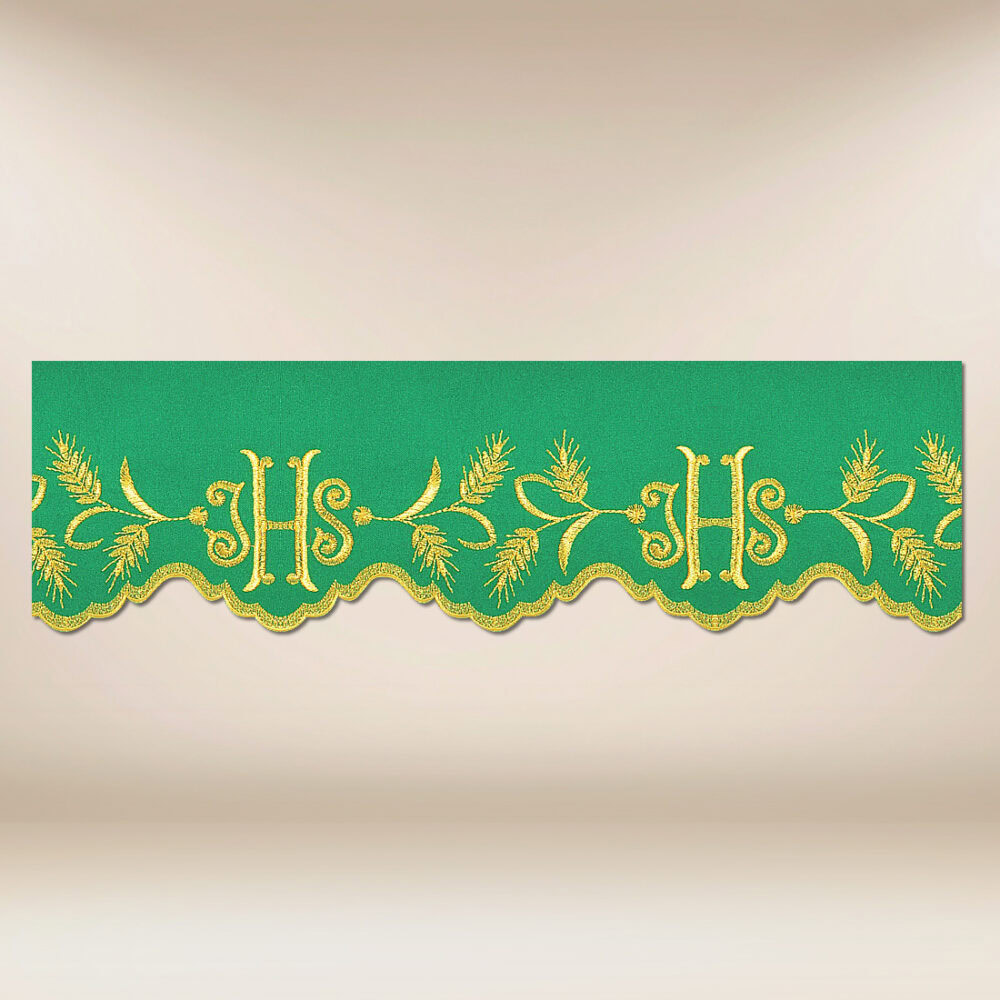 Dentelle brodée verte 590cm