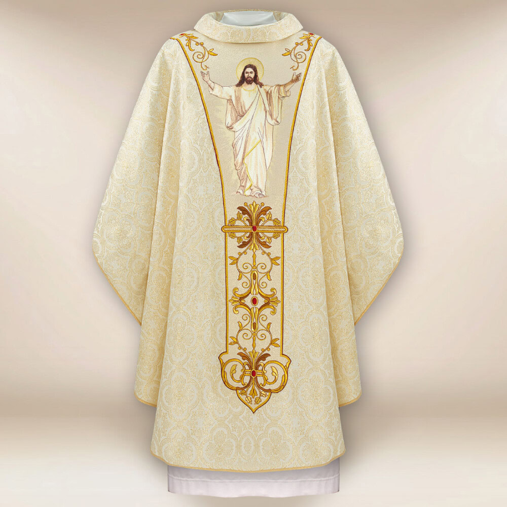Chasuble brodée Jésus Ressuscité