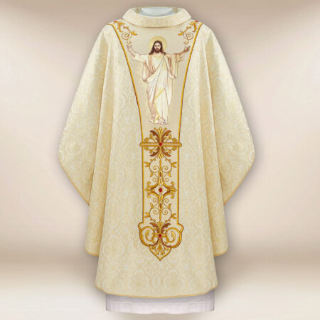 Chasuble brodée Jésus Ressuscité