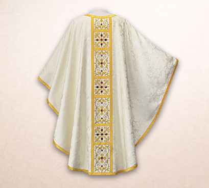 Chasuble brodée “Massimo-Blanc”