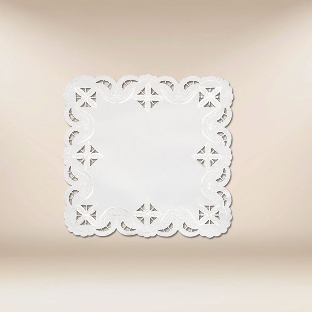 Linge brodé blanc 45x45
