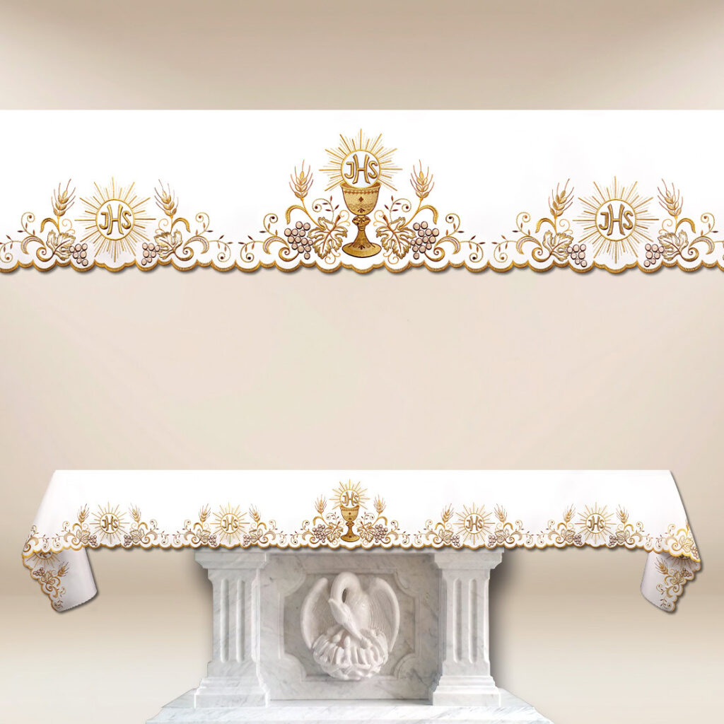 Nappe brodée Chalice d'Or longueur jusqu'à 280 cm
