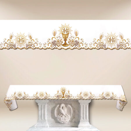Nappe brodée Chalice d'Or longueur jusqu'à 280 cm