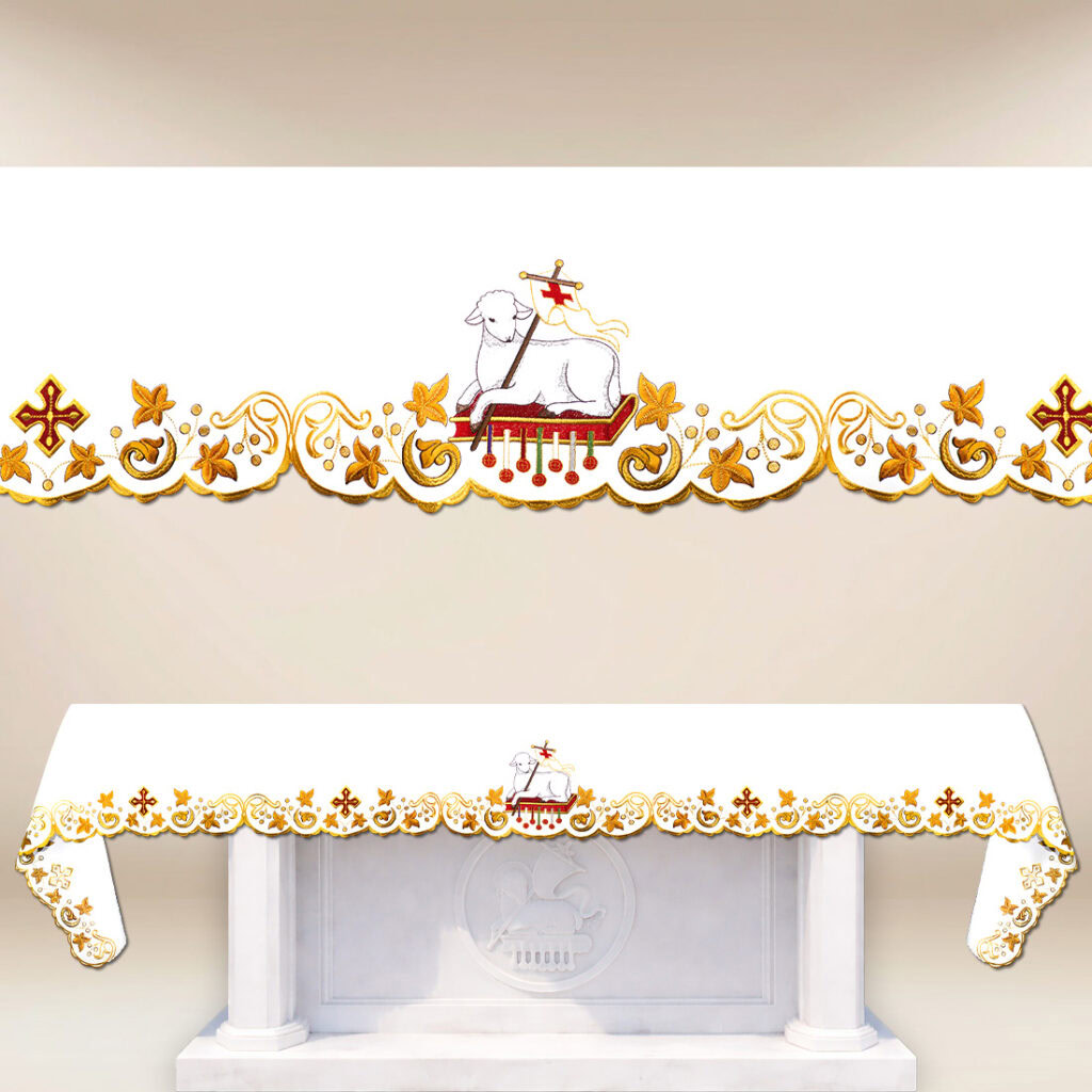Nappe brodée liturgique Agneau de Dieu Nappe brodée liturgique Agneau de Dieu