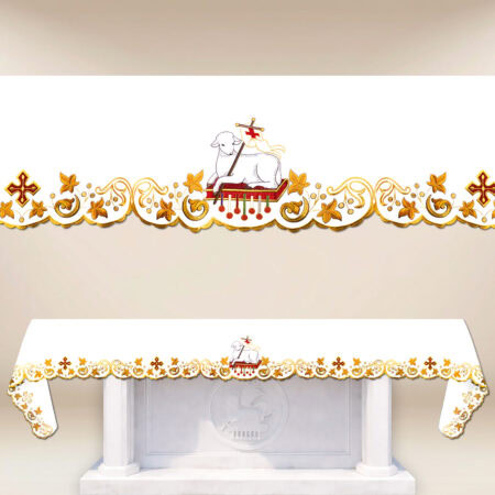 Nappe brodée liturgique Agneau de Dieu