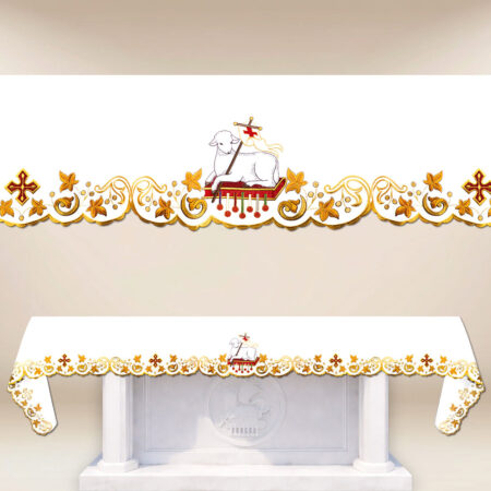 Nappe brodée liturgique Agneau de Dieu