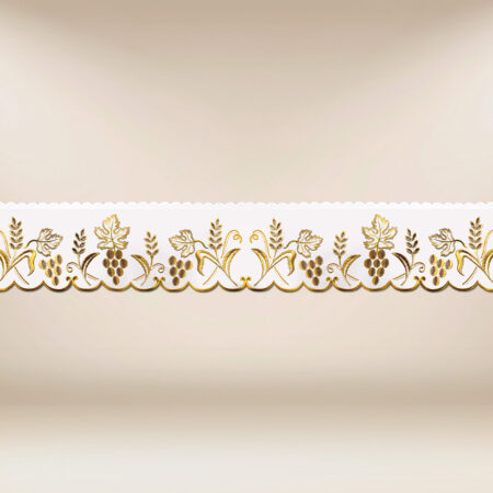Dentelle d’autel brodée Alfa et Oméga