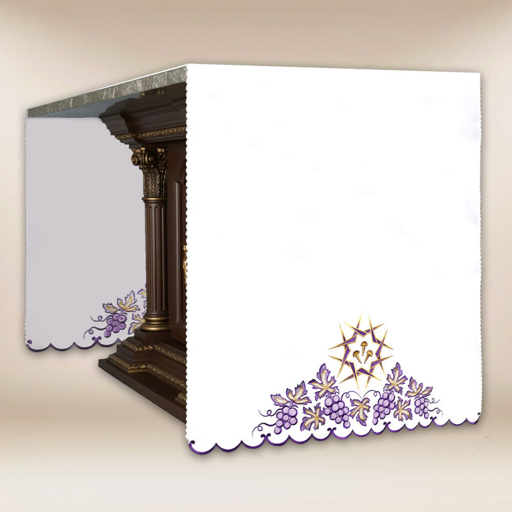 Nappe d’autel brodée croix