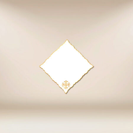 Serviette brodée dorée 32x32