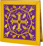pochette liturgique brodée d'un motif eucharistique
